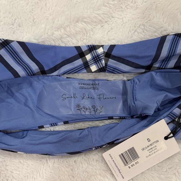 WeWoreWhat Blue and Black Plaid Bikini Bottom - Picture 5 of 5